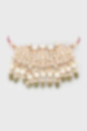 Gold Plated Kundan Polki Choker Necklace by Nepra By Neha Goel at Pernia's Pop Up Shop