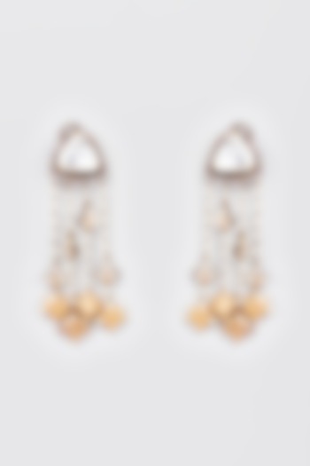 Gold Plated Kundan Polki Dangler Earrings by Nepra By Neha Goel