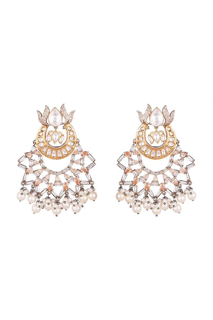 Antique Silver Finish Baguette Earrings by Nepra By Neha Goel at Pernia's Pop Up Shop