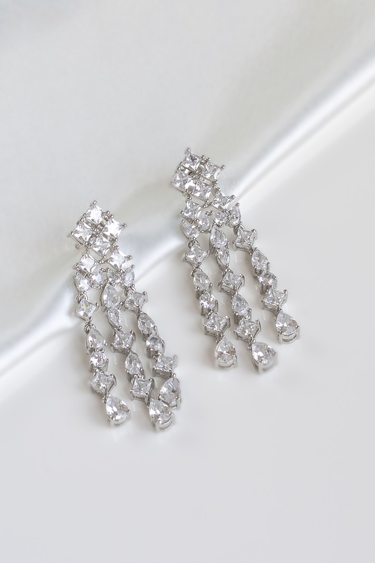 White Topaz Silver Earrings-4051AA | Juwelo