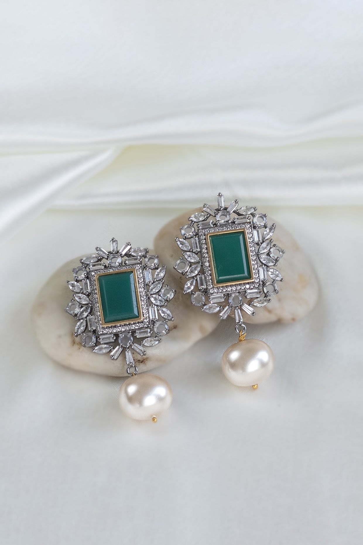 Emerald + Diamond Drop Earrings – Cape Cod Jewelers