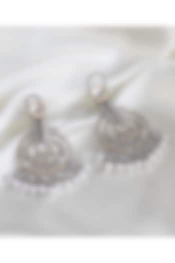 Two Tone Finish Dangler Earrings With Kundan & Pearls by Nepra By Neha Goel