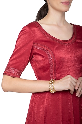 Gold Plated Kundan Kada Cuff by Nepra By Neha Goel
