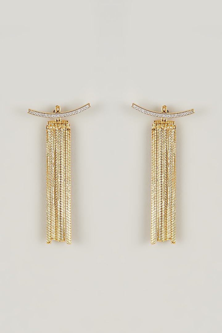 Gold Plated Dangler Earrings by Nepra By Neha Goel