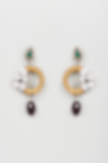 Gold PLated Synthetic Stone Dangler Earrings by Nepra By Neha Goel