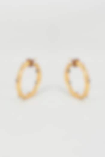 Gold Finish Hoop Earrings by Nepra By Neha Goel at Pernia's Pop Up Shop