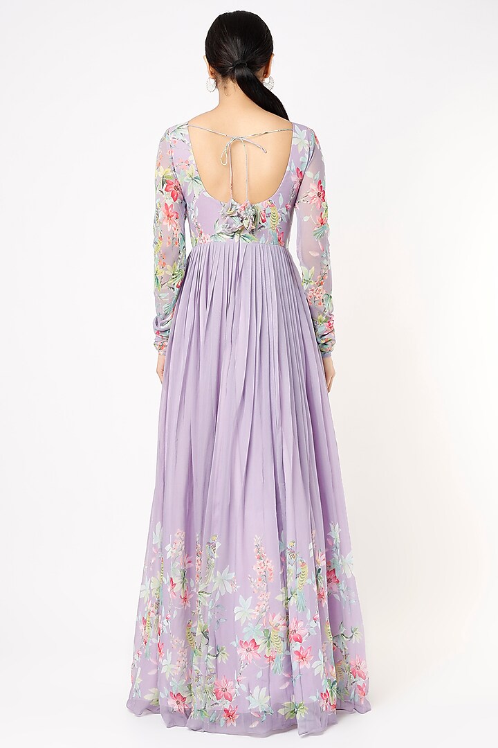 Purple Embroidered Party Wear Gown by Nea by Nikita Tiwari at Pernia's Pop Up Shop