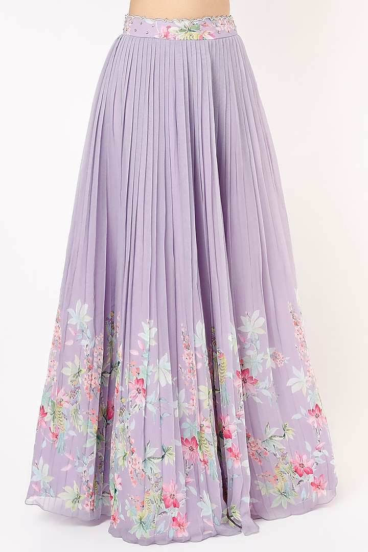 Purple Digital Printed Wedding Lehenga Set by Nea by Nikita Tiwari at Pernia's Pop Up Shop