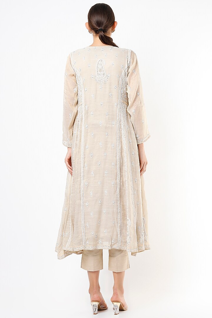 Gold Embroidered Wedding Anarkali Set by Vritti by Shweta Agarwal at Pernia's Pop Up Shop