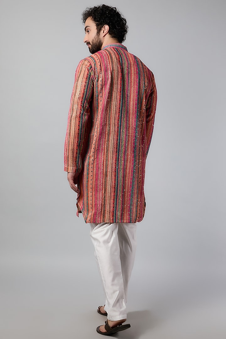 Multi-Colored Pure Velvet Kurta Set by Nero by Shaifali & Satya at Pernia's Pop Up Shop