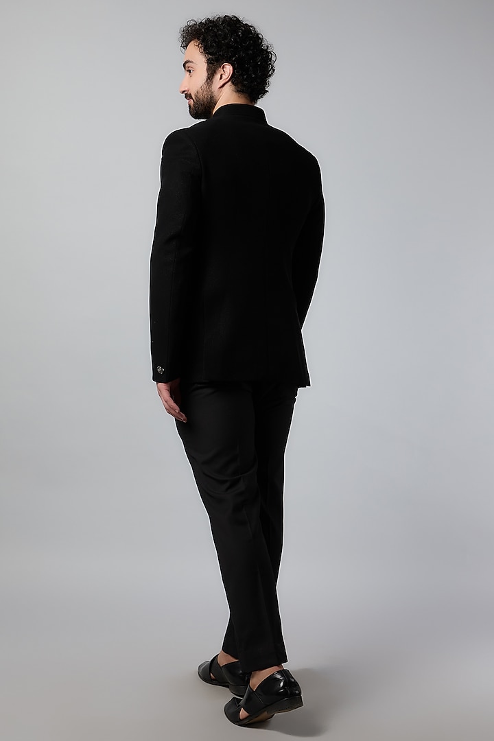Black Suiting Jodhpuri Set by Nero by Shaifali & Satya at Pernia's Pop Up Shop