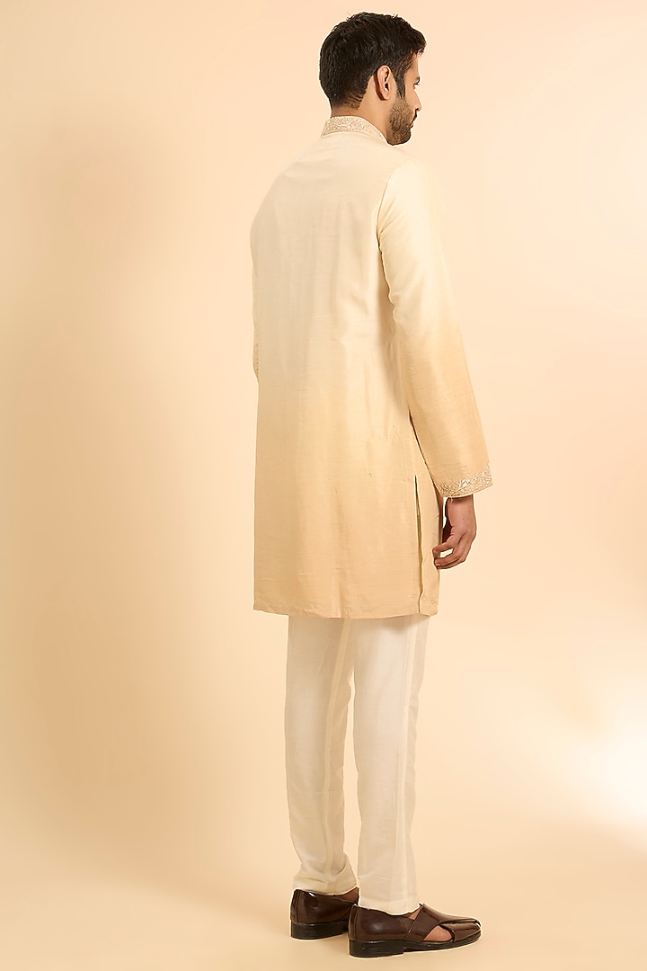 Beige Silk Handwork Bundi Jacket Set by Nero by Shaifali & Satya at Pernia's Pop Up Shop