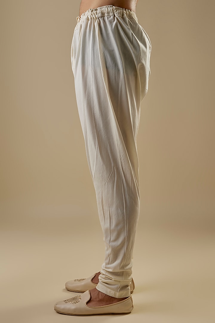 Ivory Silk Handwork Groom Sherwani Set by Nero By Shaifali & Satya at Pernia's Pop Up Shop