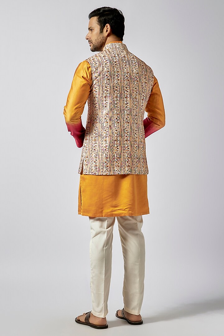 Multi-Colored Silk Thread Work Bundi Set by Nero by Shaifali & Satya at Pernia's Pop Up Shop