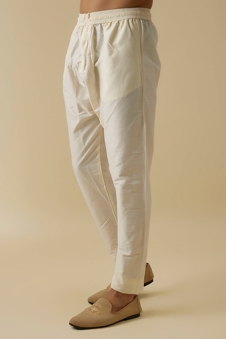 Ivory Lucknowi Handwork Groom Sherwani Set by Nero By Shaifali & Satya at Pernia's Pop Up Shop