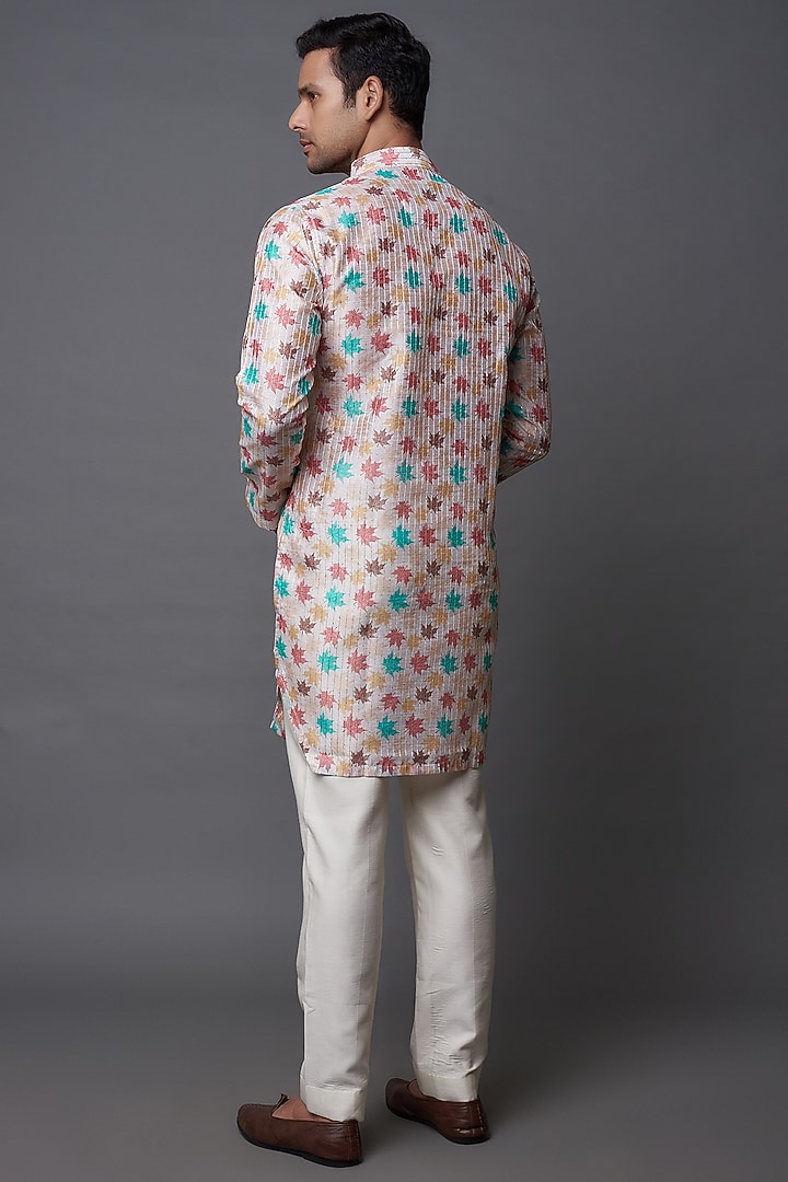 Multi-Colored Art Silk Printed Kurta Set by Nero by Shaifali & Satya at Pernia's Pop Up Shop