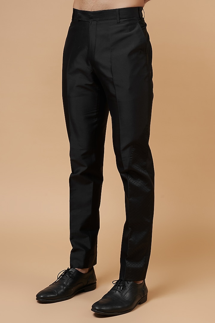 Black Velvet Embroidered Tuxedo Set by Nero by Shaifali & Satya at Pernia's Pop Up Shop