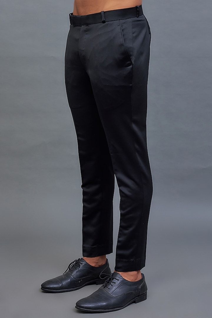 Black Satin Tuxedo Set by Nero by Shaifali & Satya at Pernia's Pop Up Shop