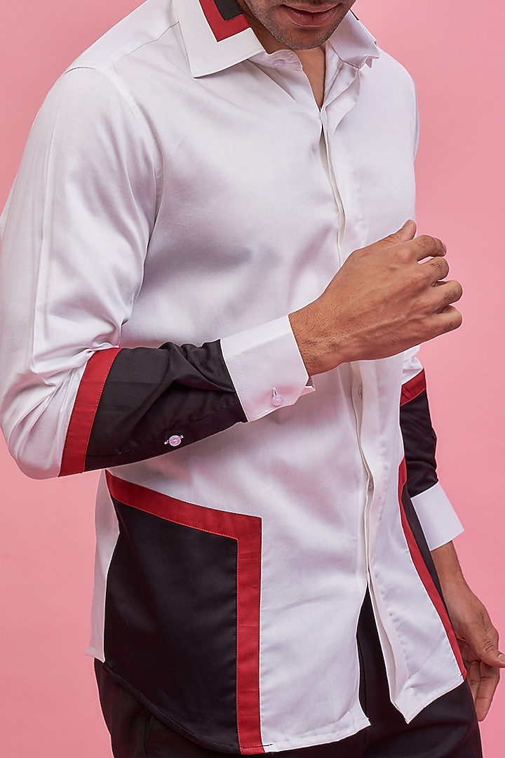 Multi-Colored Cotton Party Wear Shirt by Nero by Shaifali & Satya at Pernia's Pop Up Shop