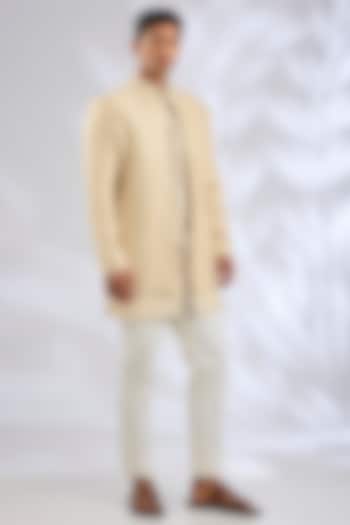 Beige Lucknowi Wedding Indowestern Set by Nero By Shaifali & Satya at Pernia's Pop Up Shop