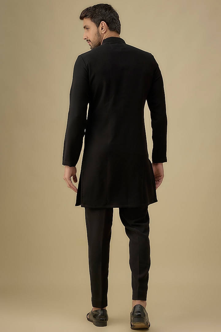 Black Boomario Zardosi Handwork Kurta Set by Nero by Shaifali & Satya at Pernia's Pop Up Shop