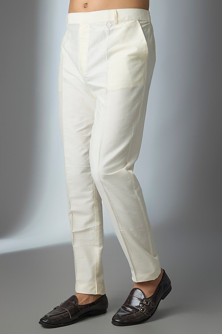 Ivory Tissue Threadwork Open Jacket Set by Nero by Shaifali & Satya at Pernia's Pop Up Shop