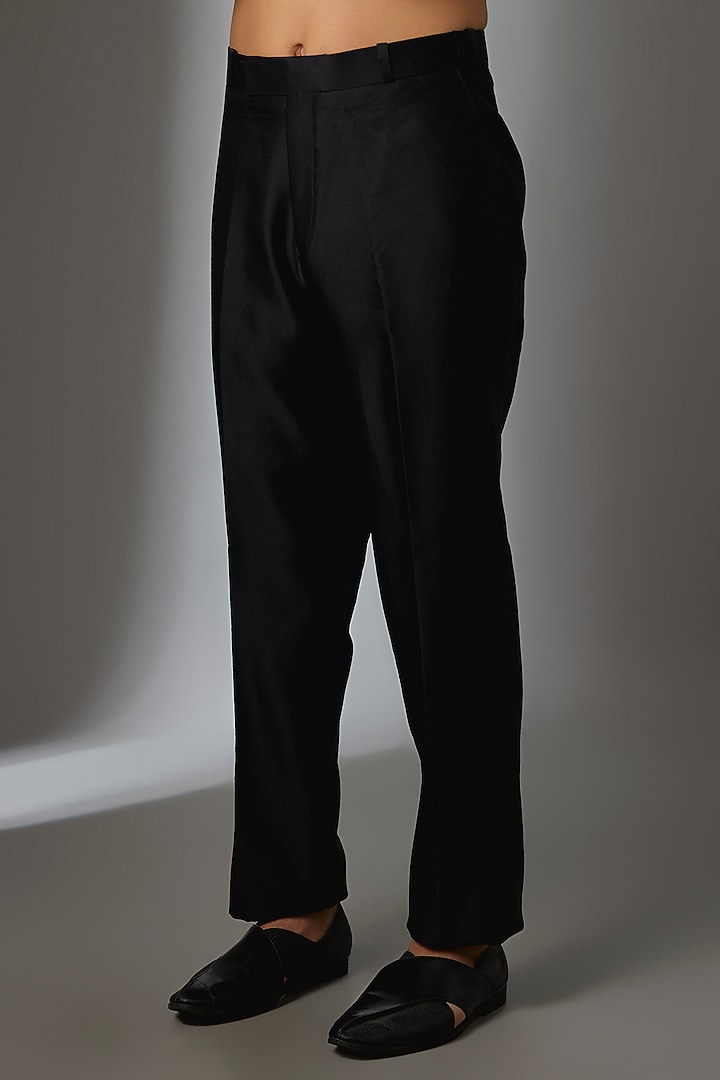 Black Silk Handwork Jodhpuri Set by Nero by Shaifali & Satya at Pernia's Pop Up Shop