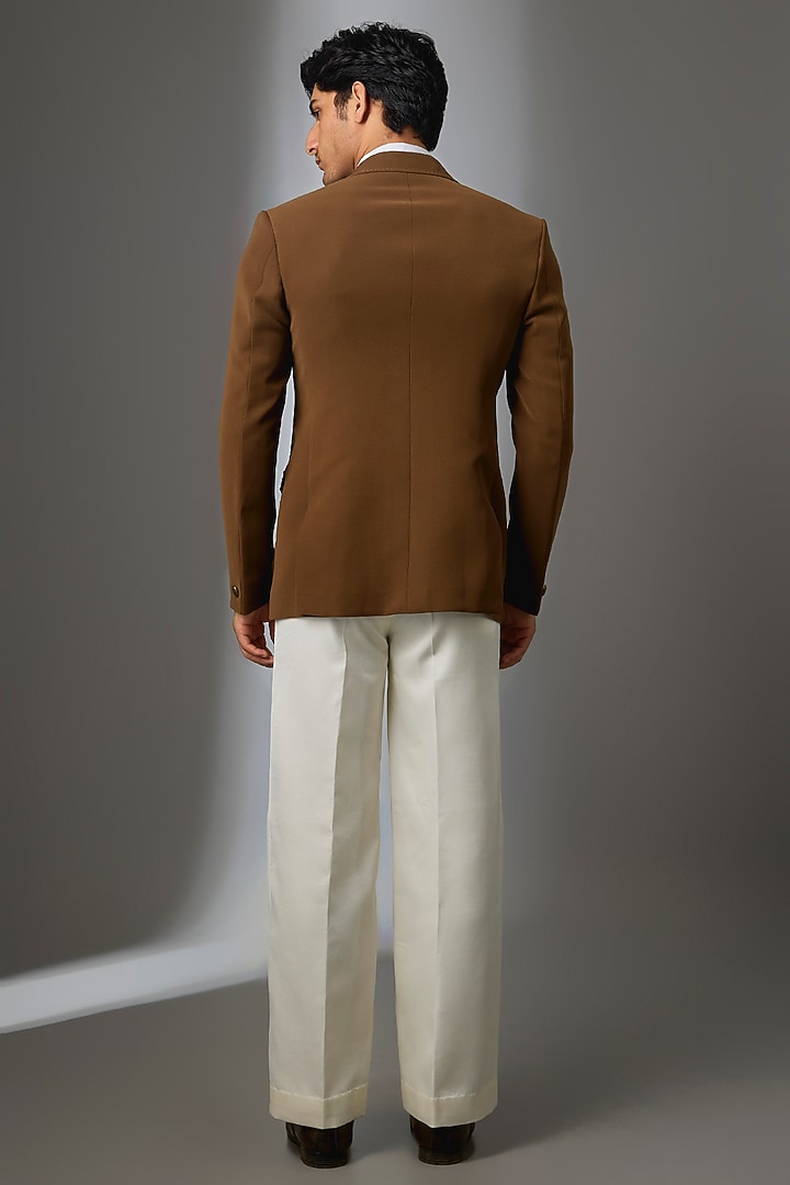 Brown Boomario Fabric Blazer by Nero by Shaifali & Satya at Pernia's Pop Up Shop