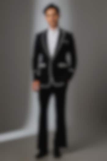 Black Boomario Fabric Blazer by Nero by Shaifali & Satya at Pernia's Pop Up Shop