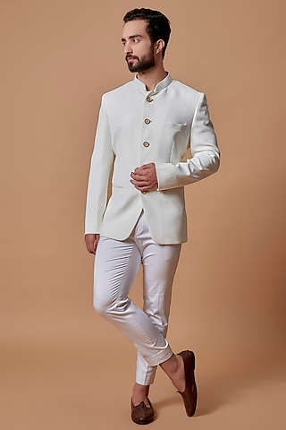 Ivory Boomario Jodhpuri Jacket Set by Nero by Shaifali & Satya