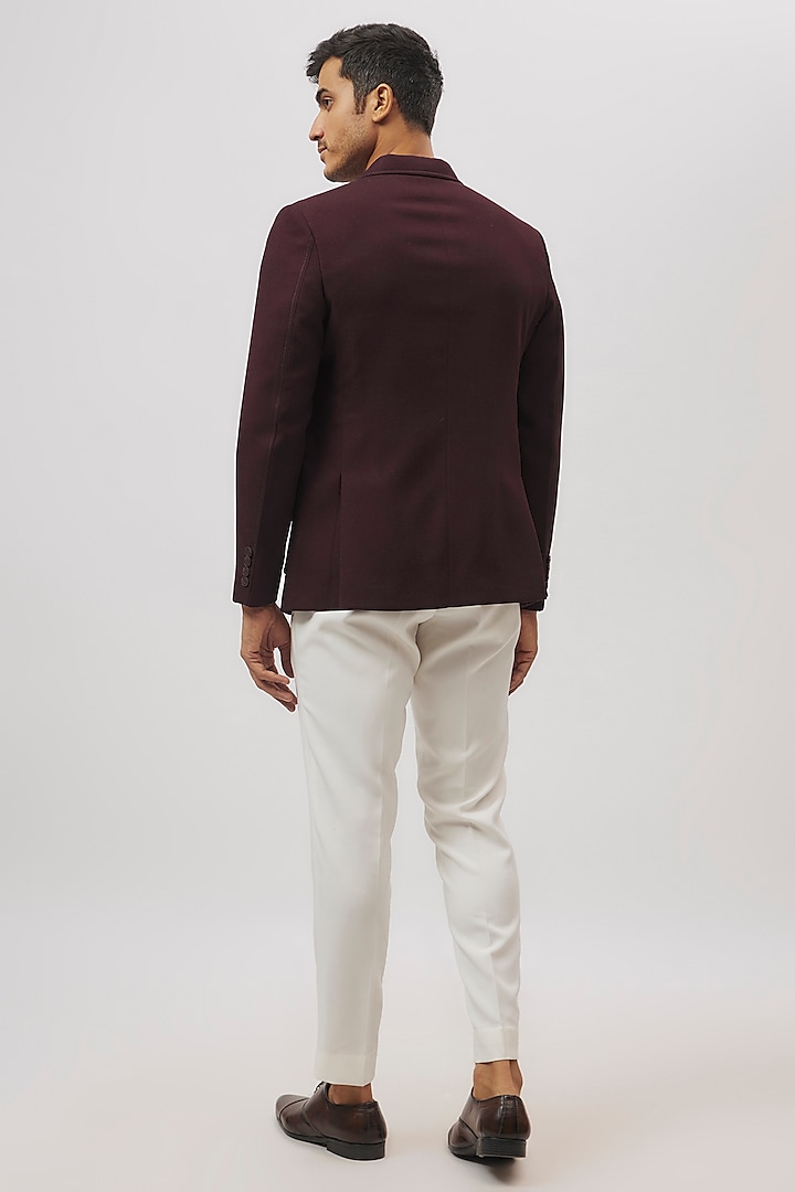 Wine Suiting Blazer by Nero By Shaifali & Satya at Pernia's Pop Up Shop