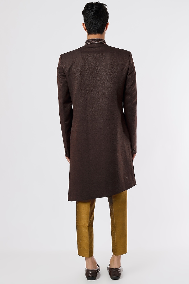 Brown SIlk Indo-Western Set by Nero by Shaifali & Satya at Pernia's Pop Up Shop
