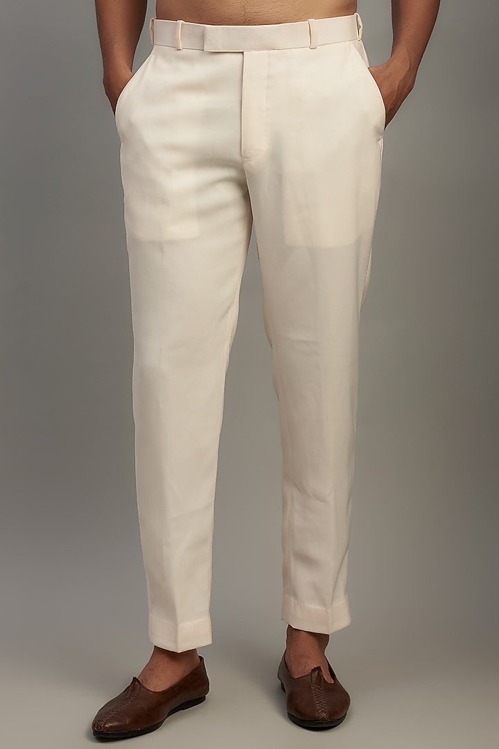 White Lucknowi Embroidered Wedding Sherwani Set by Nero by Shaifali & Satya at Pernia's Pop Up Shop