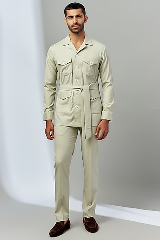 Green Suiting Co-Ord Set by Nero by Shaifali & Satya
