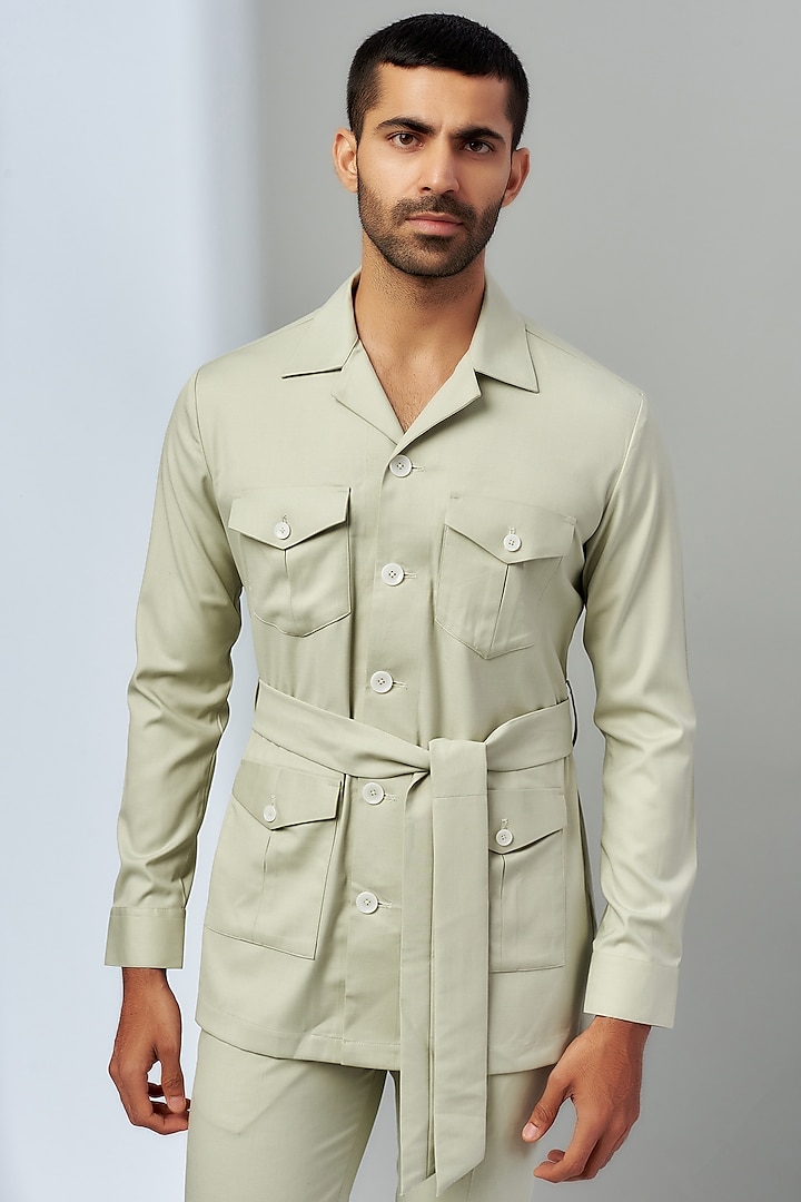 Green Suiting Co-Ord Set by Nero by Shaifali & Satya at Pernia's Pop Up Shop