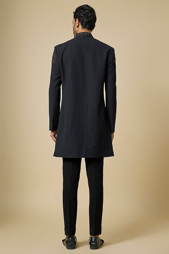 Black Boomario Handwork Kurta Set by Nero By Shaifali & Satya at Pernia's Pop Up Shop