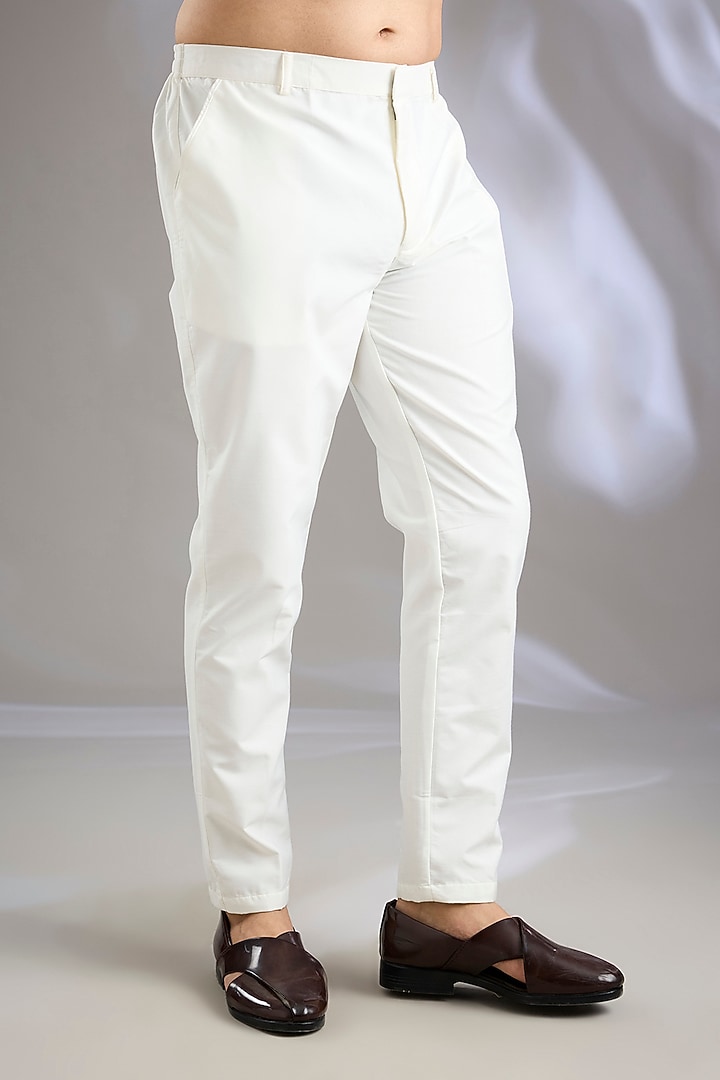 Ivory Silk Handwork Groom Sherwani Set by Nero By Shaifali & Satya at Pernia's Pop Up Shop