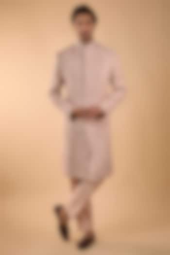 Pink Lucknowi Cutdana Handwork Groom Sherwani Set by Nero by Shaifali & Satya at Pernia's Pop Up Shop