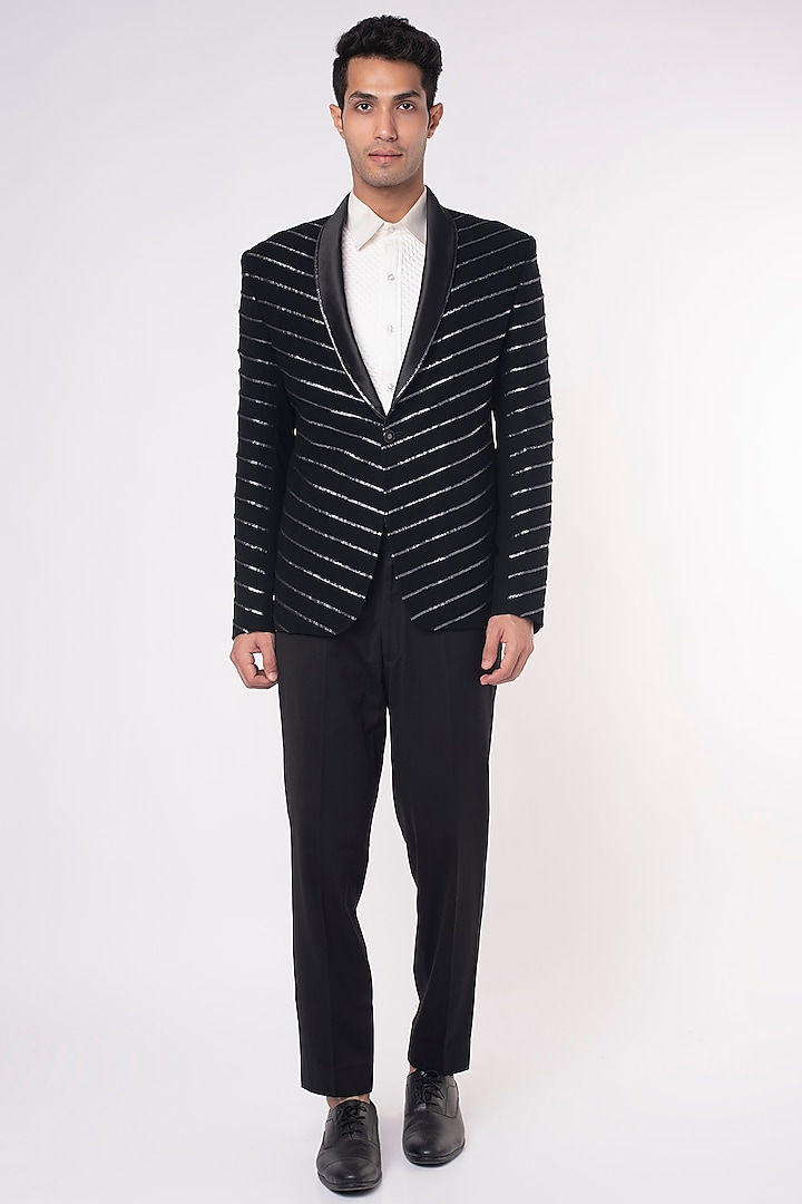Black Suiting Blazer Set by Nero by Shaifali & Satya at Pernia's Pop Up Shop