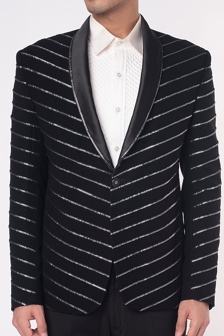 Black Suiting Blazer Set by Nero by Shaifali & Satya at Pernia's Pop Up Shop