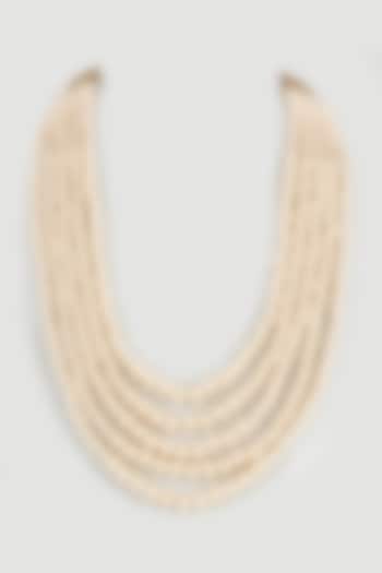 Ivory Pearl Beaded Layered Mala by Nero by Shaifali & Satya at Pernia's Pop Up Shop
