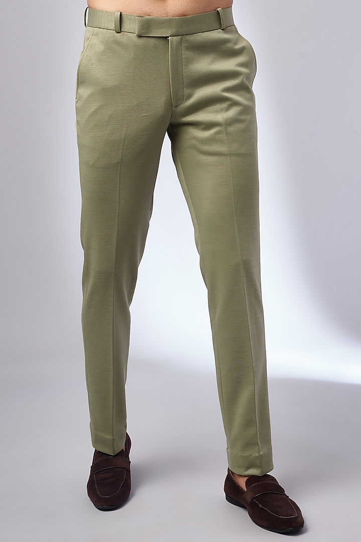 Green Suiting Embroidered Bomber Jacket Set by Nero by Shaifali & Satya at Pernia's Pop Up Shop