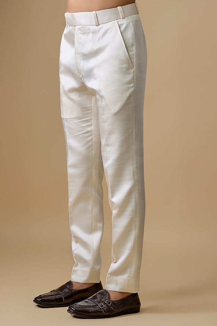 Ivory Lucknowi & Silk Wedding Indowestern Set by Nero by Shaifali & Satya at Pernia's Pop Up Shop