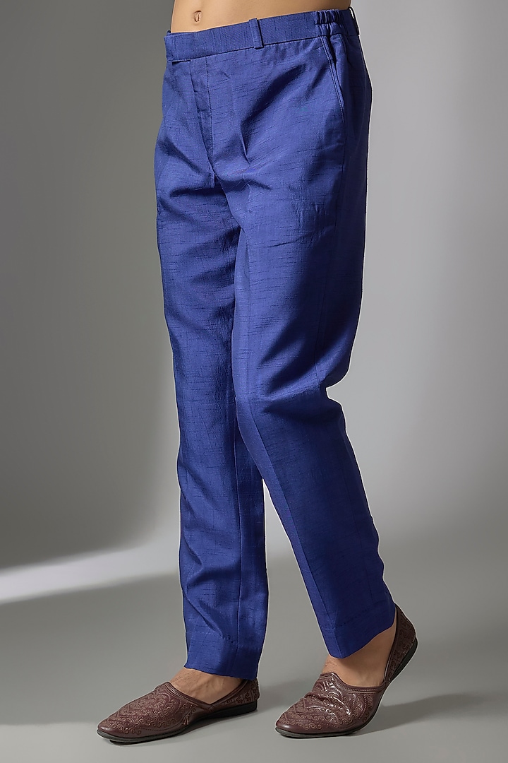 Blue Silk Wedding Indowestern Set by Nero By Shaifali & Satya at Pernia's Pop Up Shop