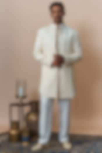 Ivory Lucknowi Indowestern Set by Nero By Shaifali & Satya