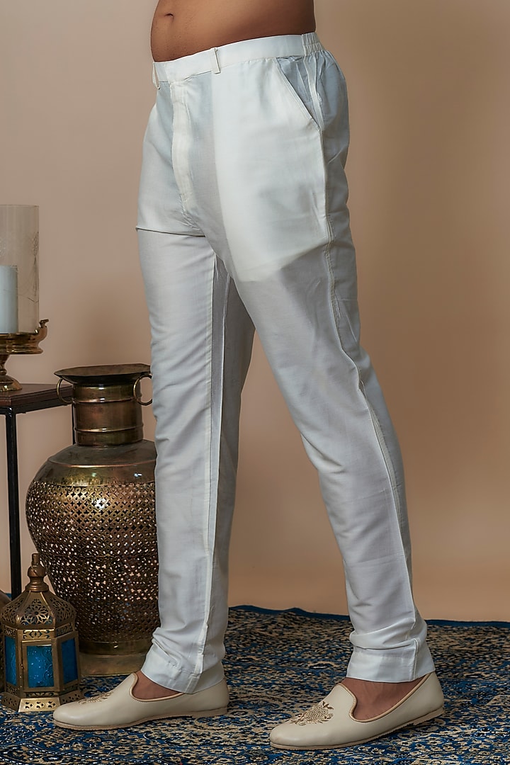 Beige Silk Hand Embroidered Groom Sherwani Set by Nero by Shaifali & Satya at Pernia's Pop Up Shop