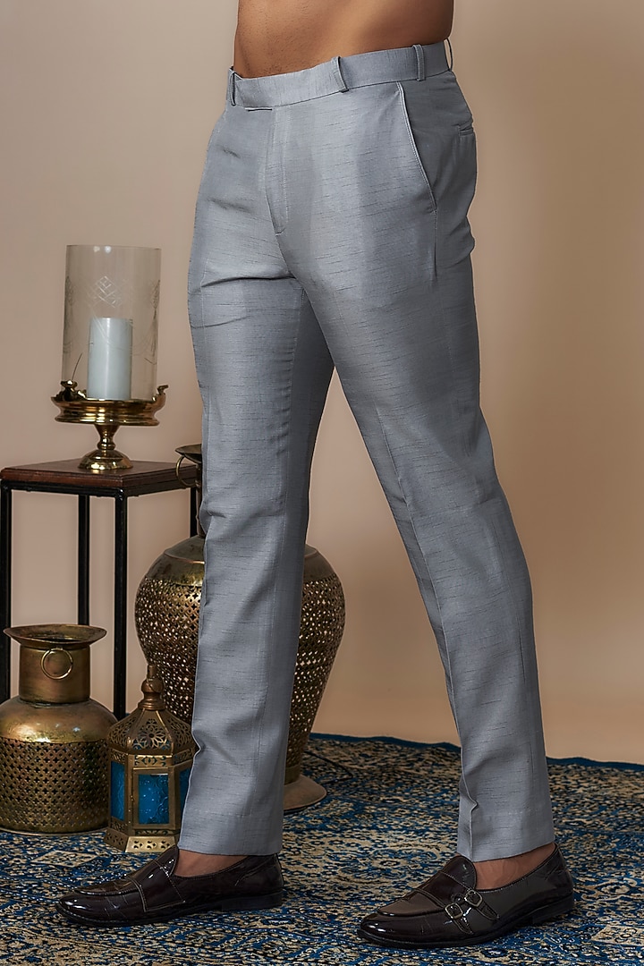 Grey Lucknowi Hand Work Jacket Set by Nero by Shaifali & Satya at Pernia's Pop Up Shop