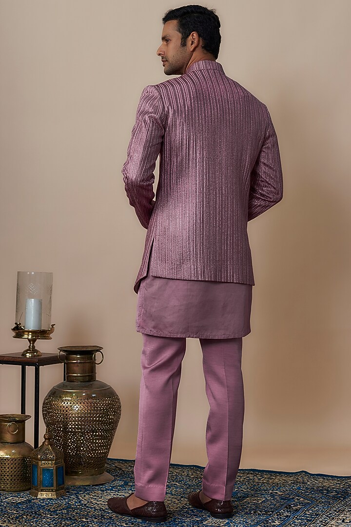 Pink Lucknowi Wedding Indowestern Set by Nero by Shaifali & Satya at Pernia's Pop Up Shop