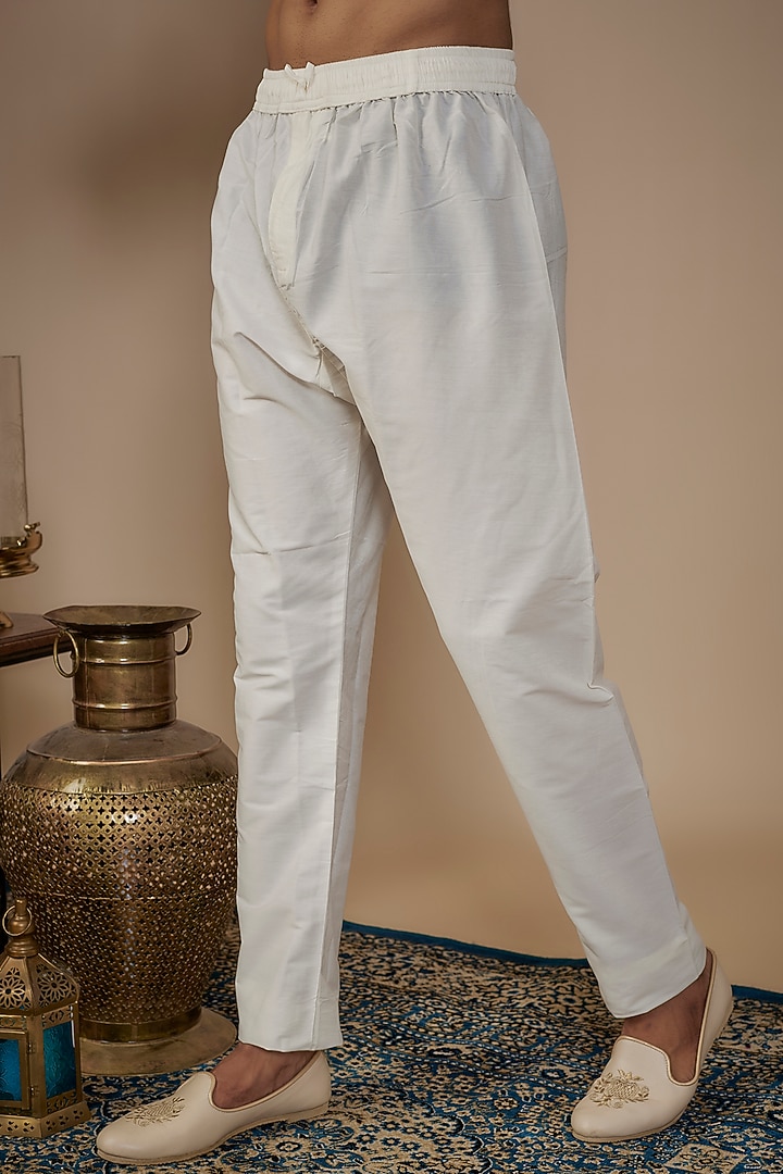 Ivory Silk Hand & Machine Embroidered Groom Sherwani Set by Nero by Shaifali & Satya at Pernia's Pop Up Shop