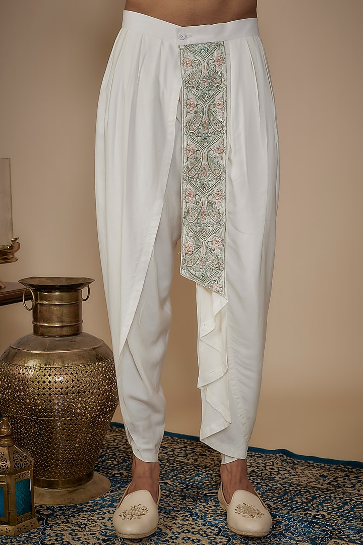 Green Silk Hand & Machine Work Indo-Western Set by Nero by Shaifali & Satya at Pernia's Pop Up Shop